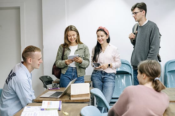 students studying