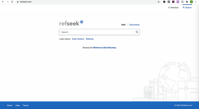 Refseek Website Home page image
