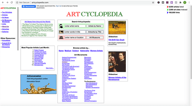 Artcyclopedia Screen Shot