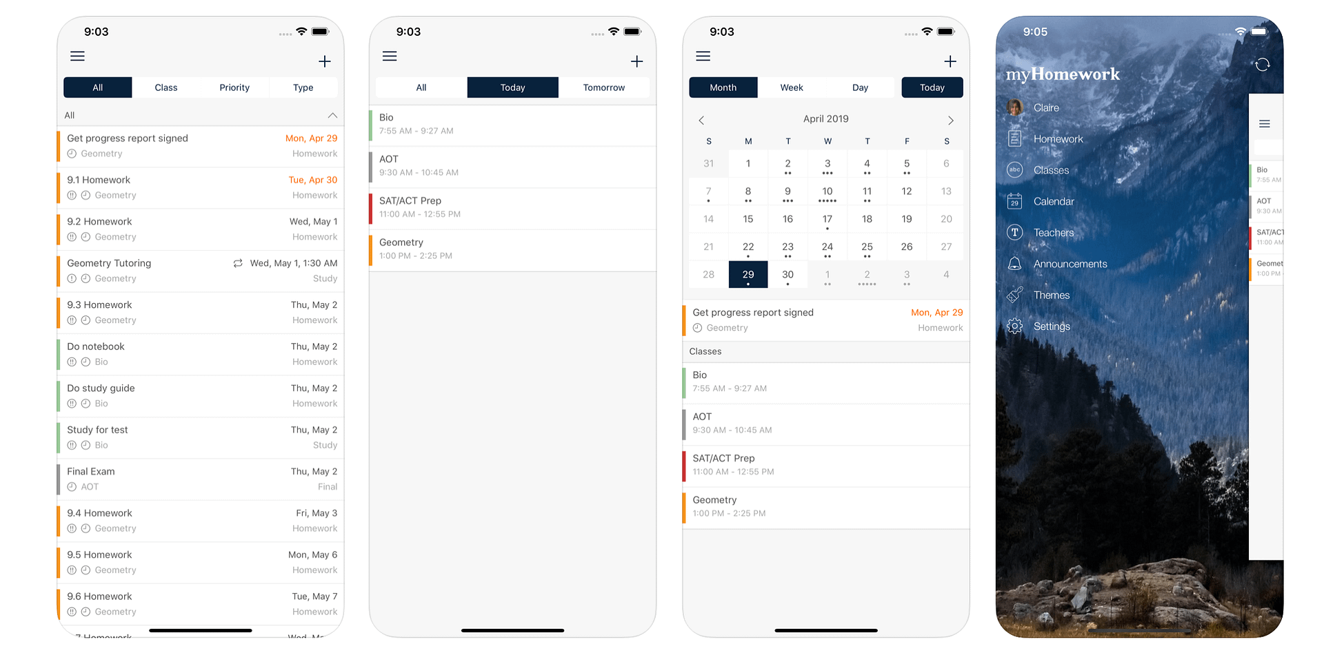 myHomework Planner screenshot