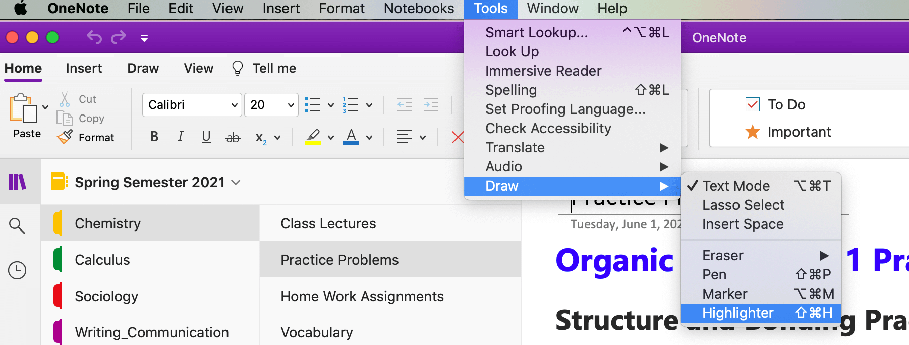 OneNote Highlighter Tool